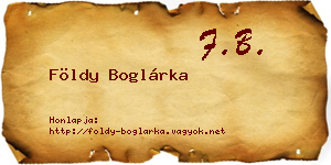 Földy Boglárka névjegykártya
